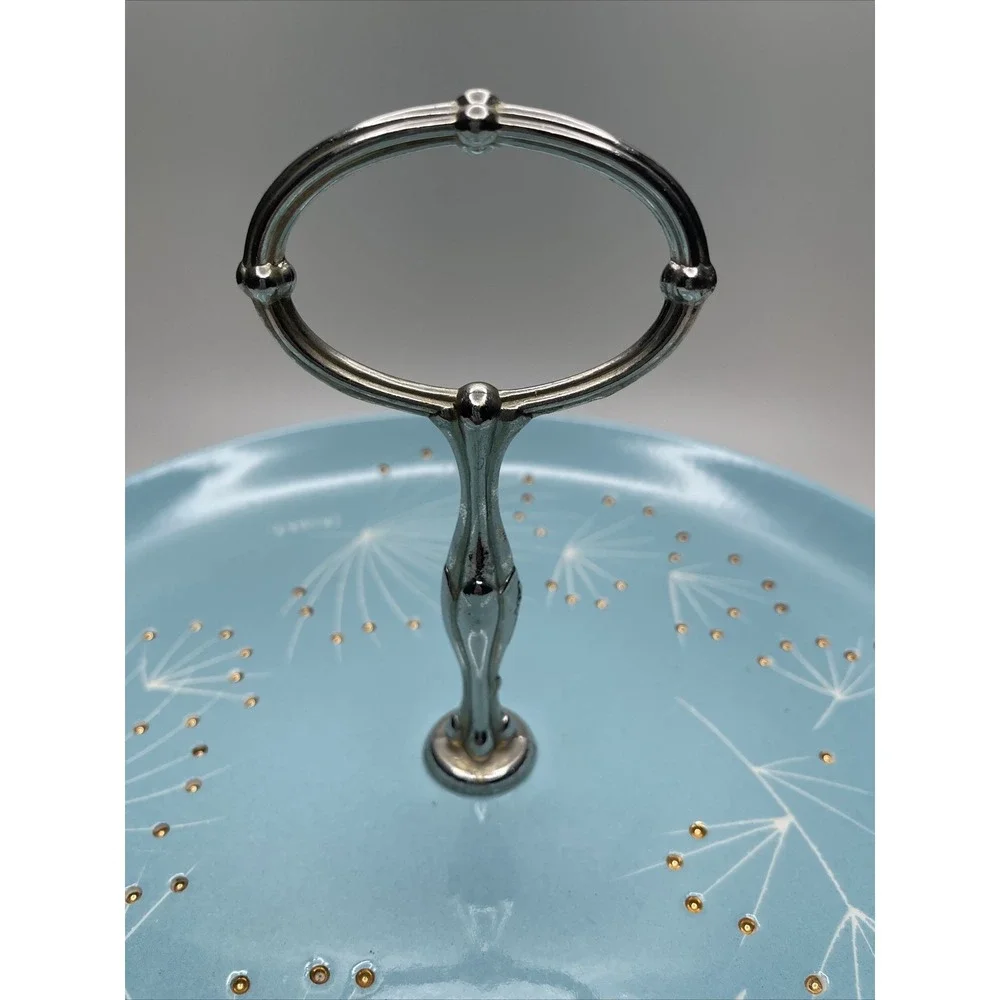 Vintage MCM Sascha Brastoff Zephyr Serving Tidbit Tray‎ Turquoise Aqua